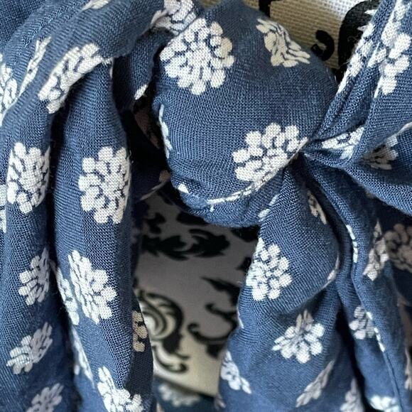 Ripcurl Blue Floral Tie Front Cut Out Mini Dress with Button Front Skirt size L - Picture 9 of 12